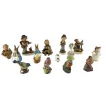 Five Hummel figures including child musicians etc