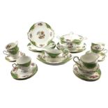 Paragon Rockingham pattern tea and dinner service comprising six dinner plates