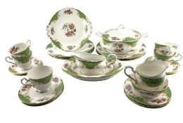 Paragon Rockingham pattern tea and dinner service comprising six dinner plates