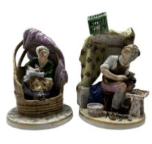 Pair of 19th century French porcelain figures by Samson