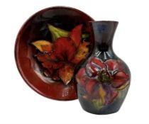 Walter Moorcroft Flambe Clematis pattern vase