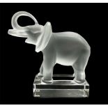 Lalique frosted glass model of an African Elephant