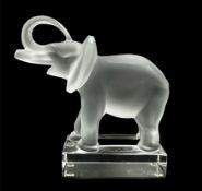 Lalique frosted glass model of an African Elephant