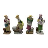 Set of four Copeland Spode "Cries of London" figures after Francis Wheatley R.A 1747-1801