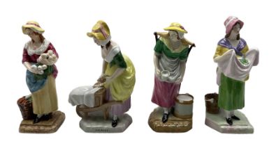 Set of four Copeland Spode "Cries of London" figures after Francis Wheatley R.A 1747-1801