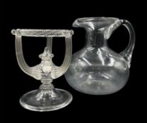 19th century clear glass water jug