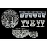 Collection of Waterford glass to include a set of four Eileen pattern sherry glasses