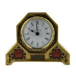 Royal Crown Derby Old Imari 1128 pattern quartz mantel clock H11cm