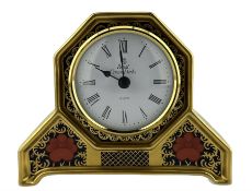 Royal Crown Derby Old Imari 1128 pattern quartz mantel clock H11cm