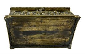 Late 19th century Gothic style brass casket