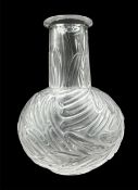 Lalique style frosted glass bottle vase