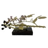 R Van Ruyckevelt for St Denis - Bone china and gilt bronze sculpture of blackberries