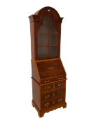 Georgian design yew wood bureau bookcase