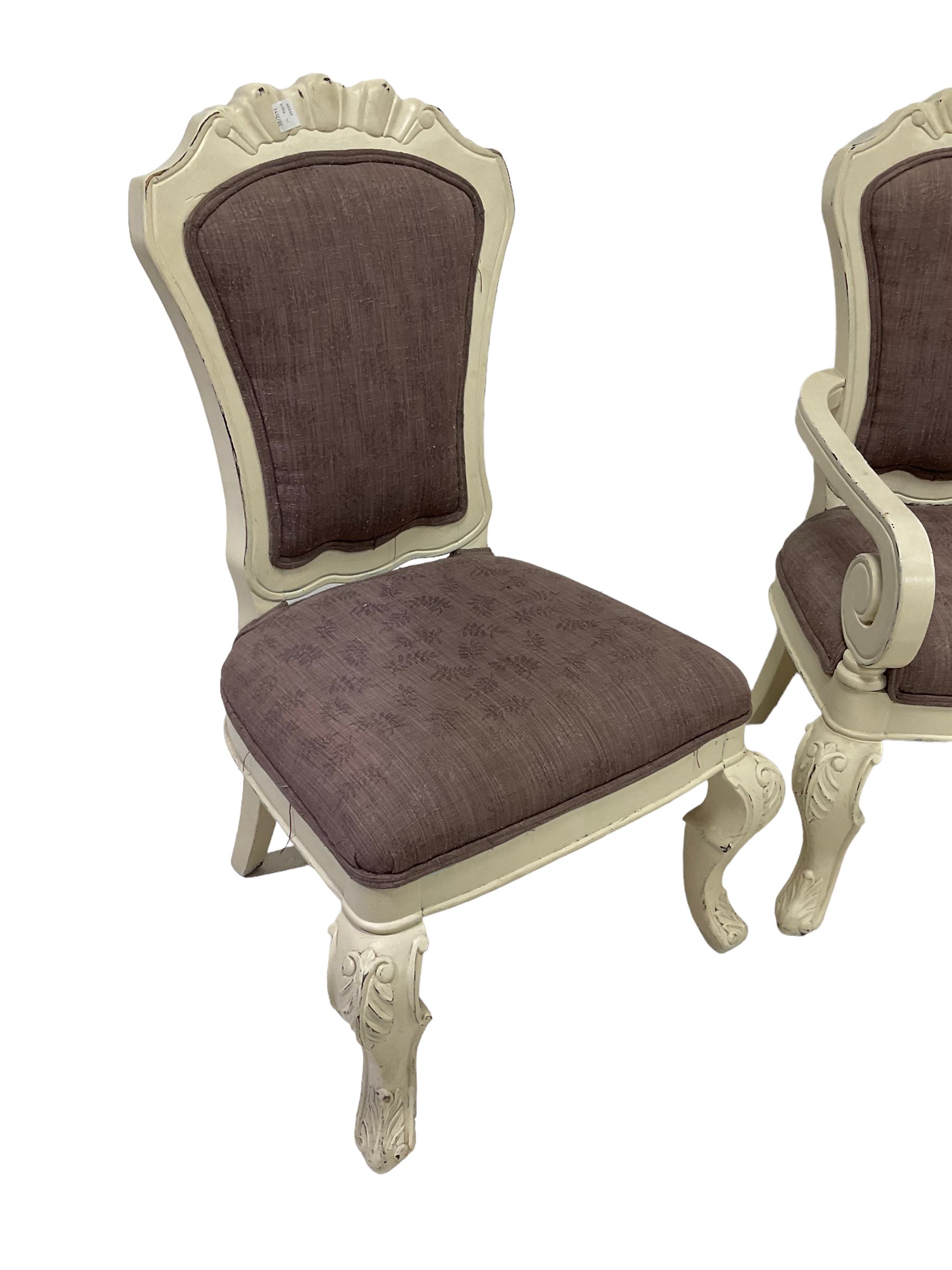 Pair French style painted open armchairs - Image 3 of 3