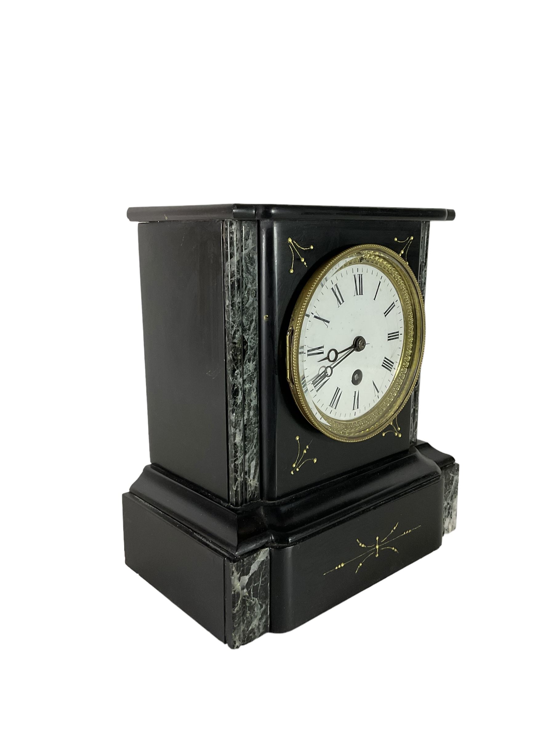 French - 19th century 8-day timepiece mantle clock. No pendulum. - Image 2 of 4