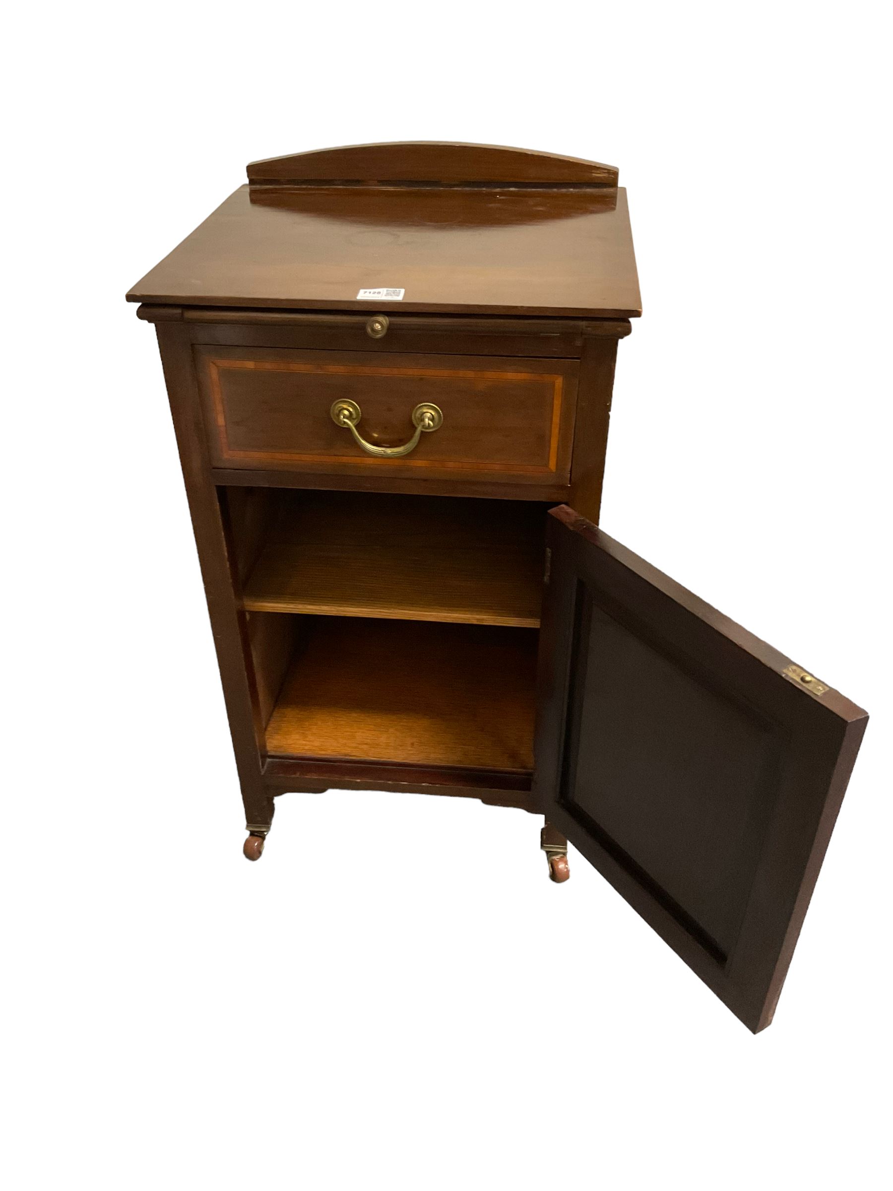 Edwardian inlaid mahogany bedside cabinet - Image 5 of 5