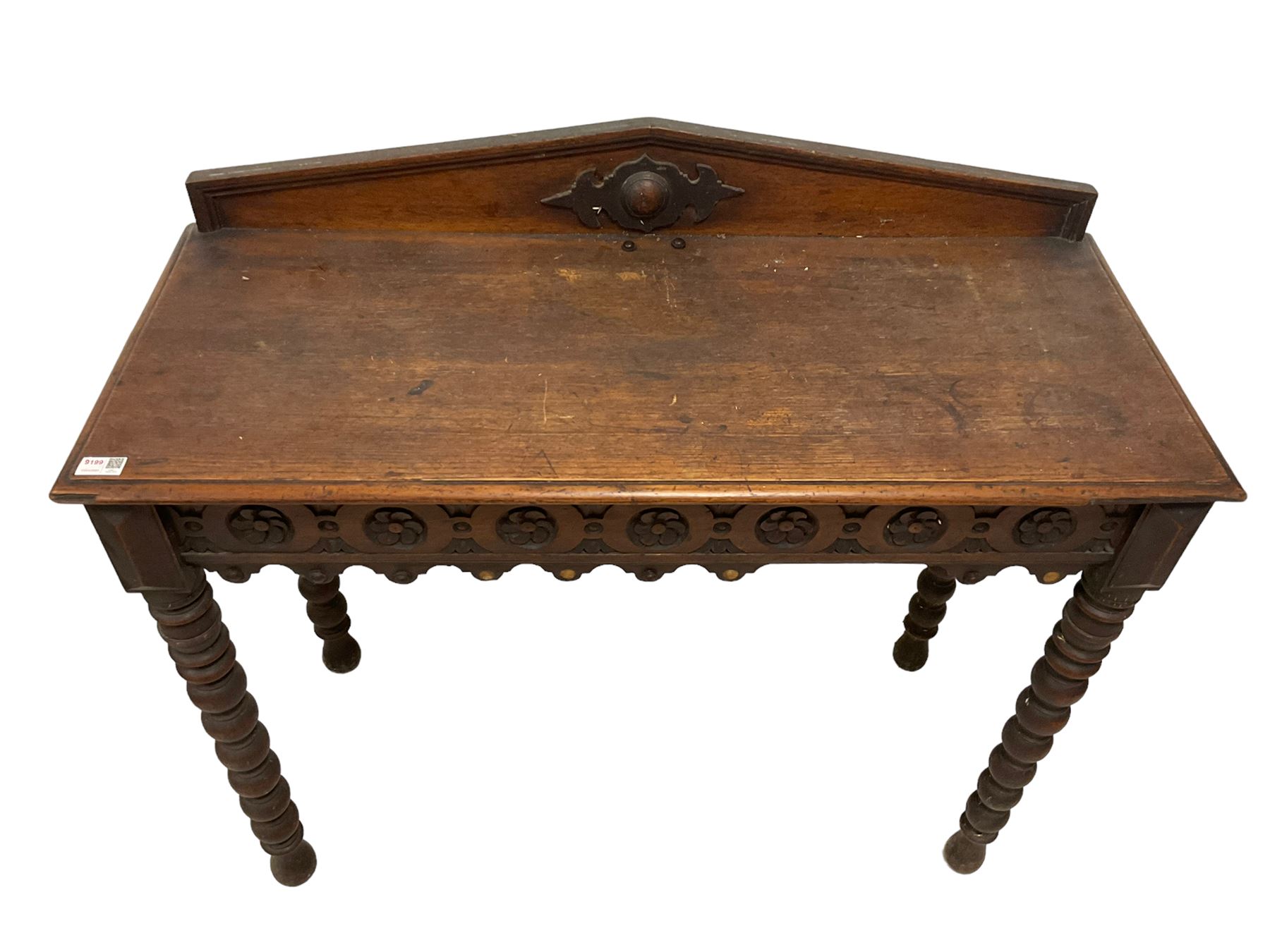 Late 19th century carved oak console or side table - Image 2 of 2