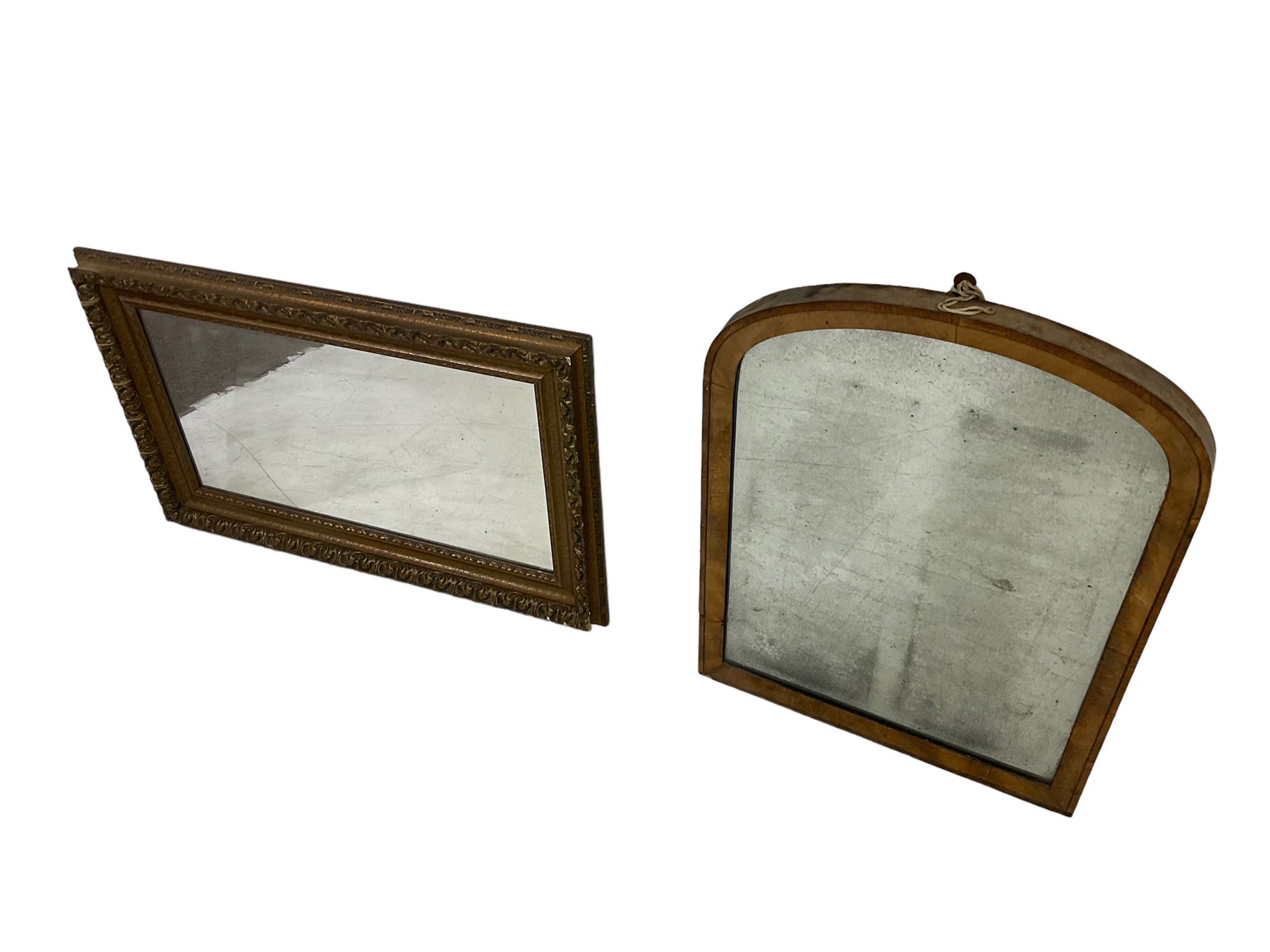 Late 19th century walnut framed wall mirror - Image 2 of 3