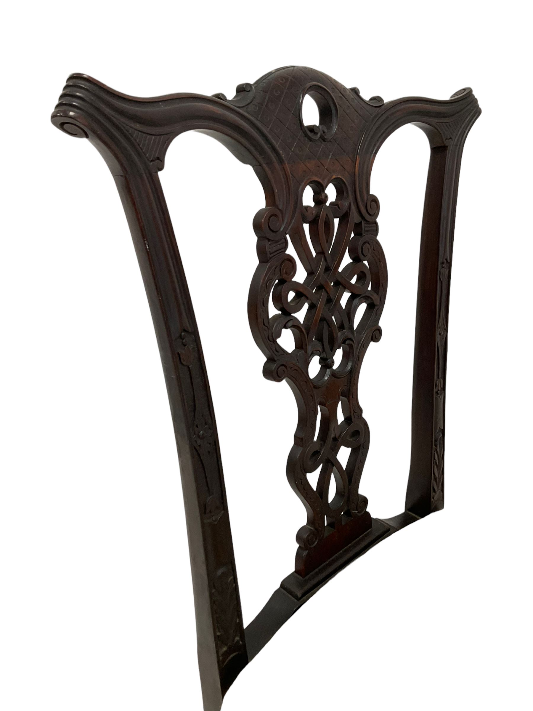 Chippendale design mahogany dining chair - Image 2 of 4