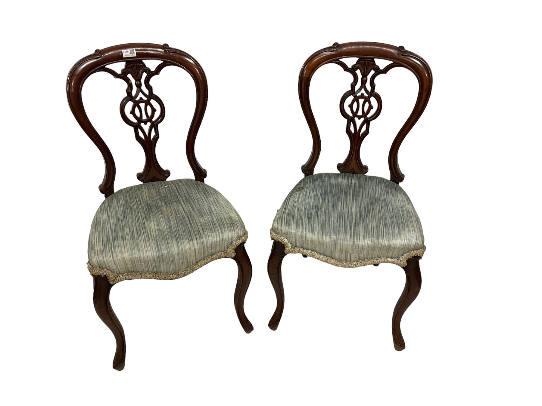 Pair 19th century mahogany dining chairs - Image 2 of 2