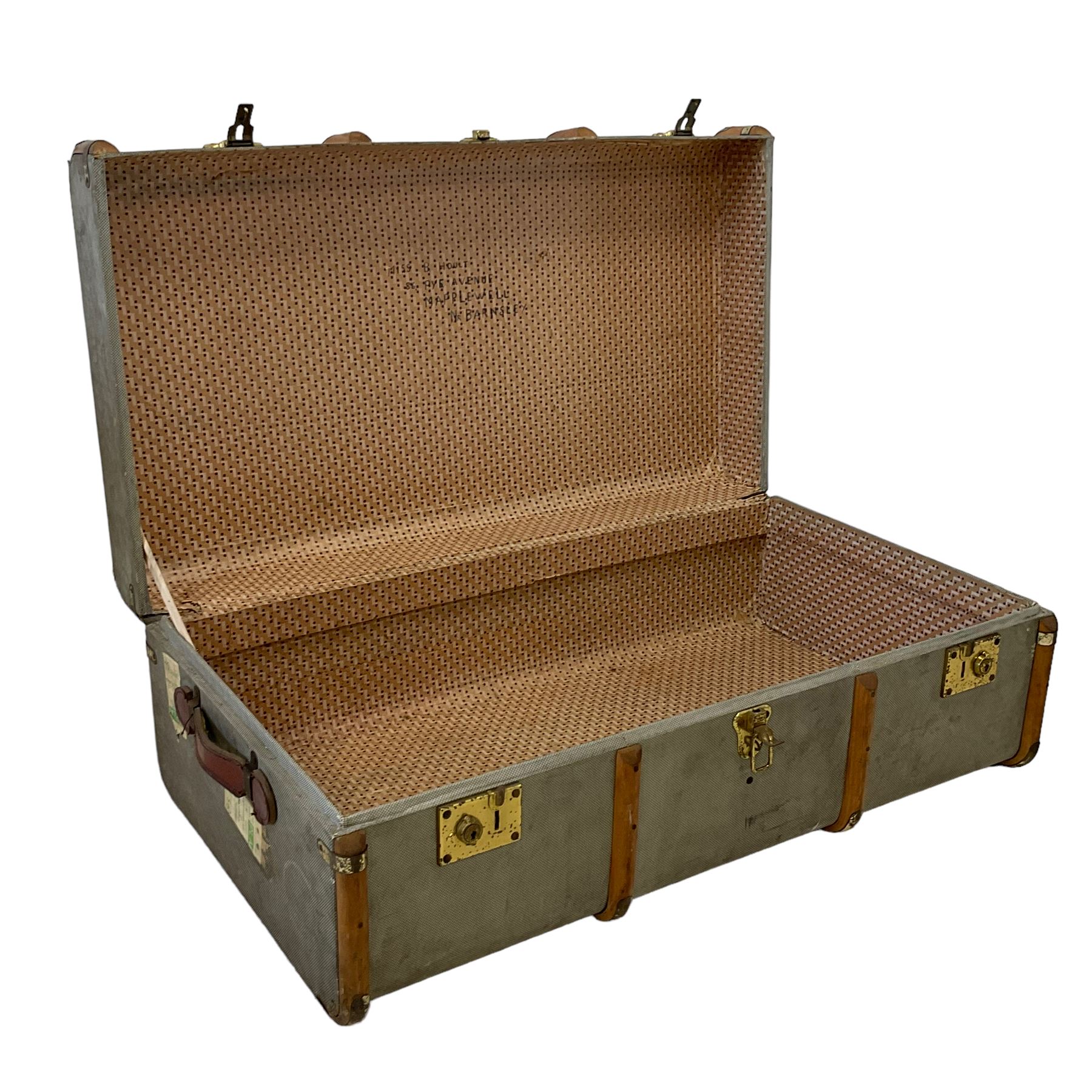 20th century wooden bound trunk - Image 2 of 4