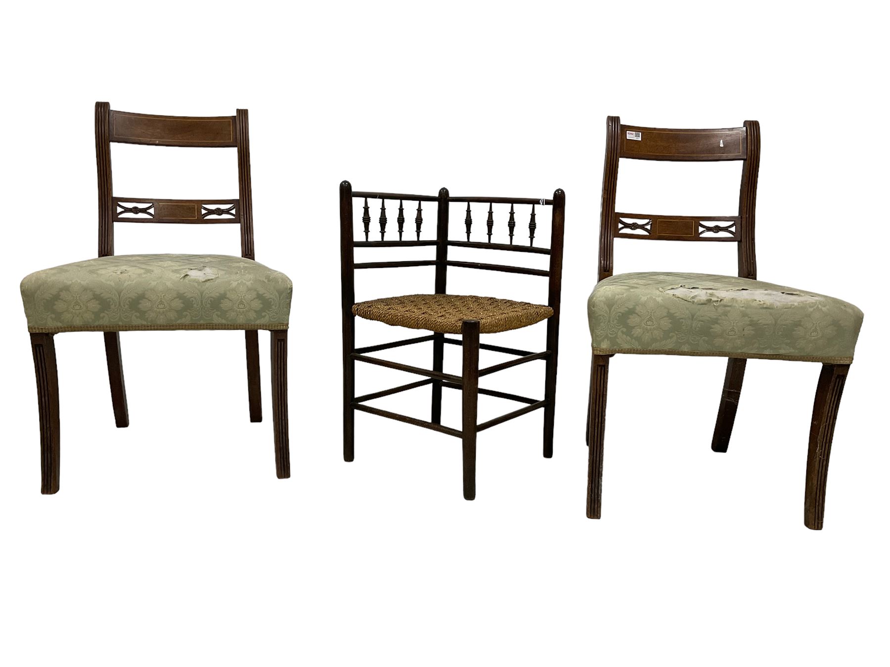 Pair Regency mahogany dining chairs