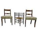 Pair Regency mahogany dining chairs