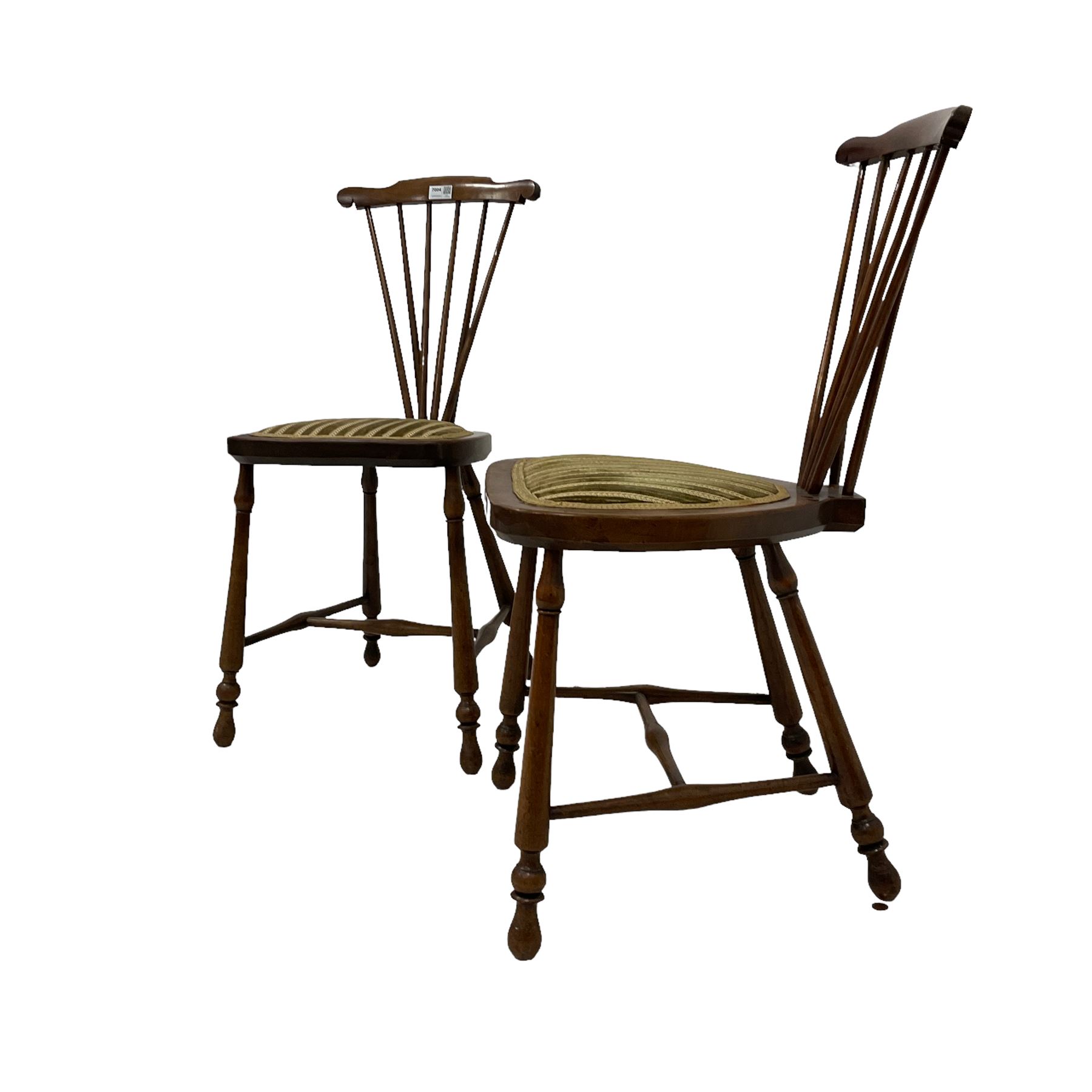 Pair late 19th to early 20th century walnut hall chairs - Image 4 of 4