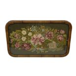 Framed floral tapestry panel