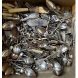 Quantity of silver plated cutlery in one box