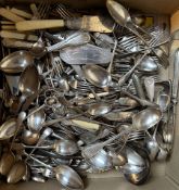 Quantity of silver plated cutlery in one box