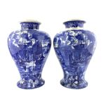 Pair of Wedgwood Eturia Ferrara pattern vases