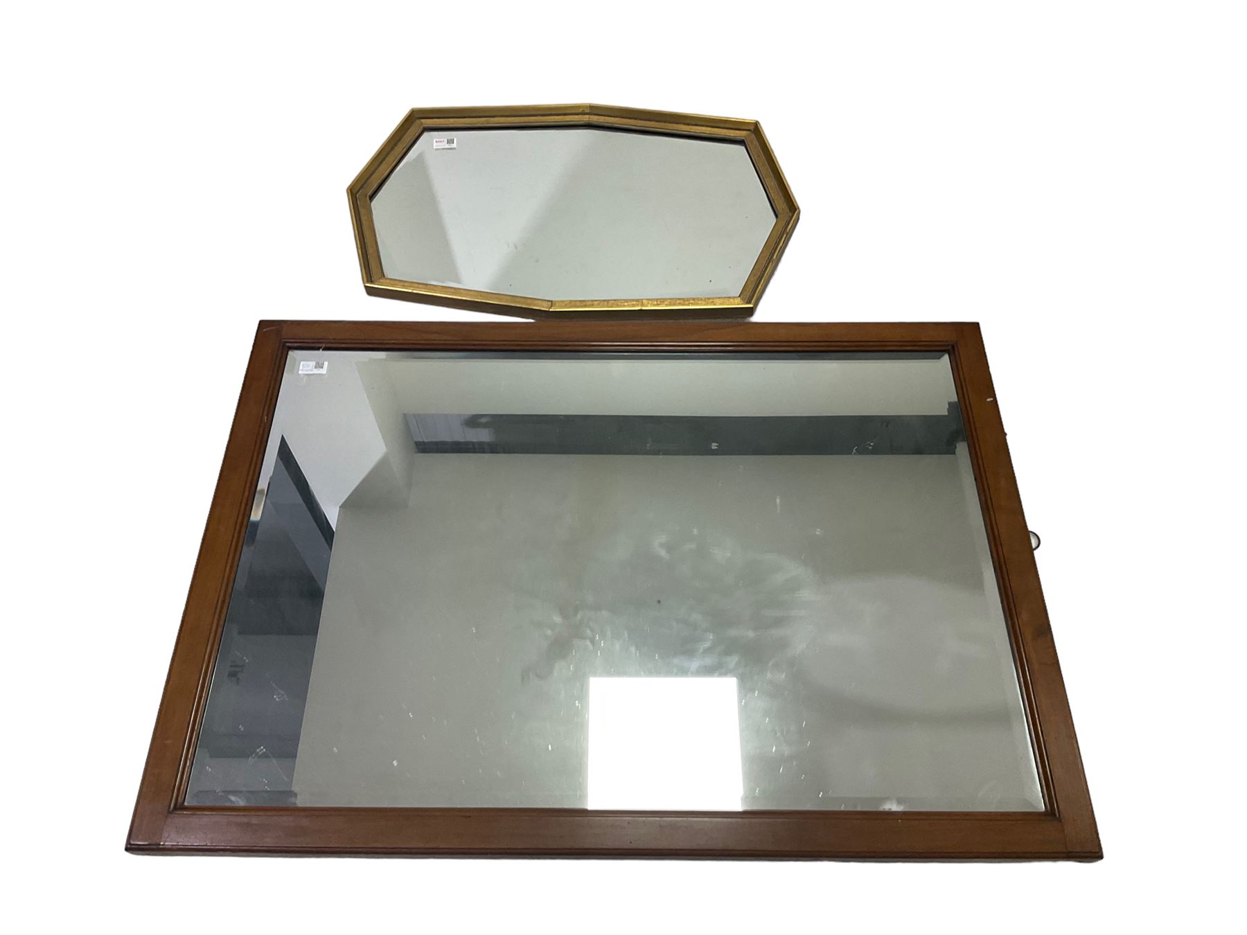 Large mahogany framed wall mirror