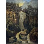 Circle of William Mellor (British 1851-1931): Waterfall Scene