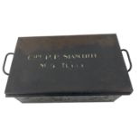 World War II metal deed box inscribed 'Captain P.P. Stancliff No5 Troop' by Eastgate & Son