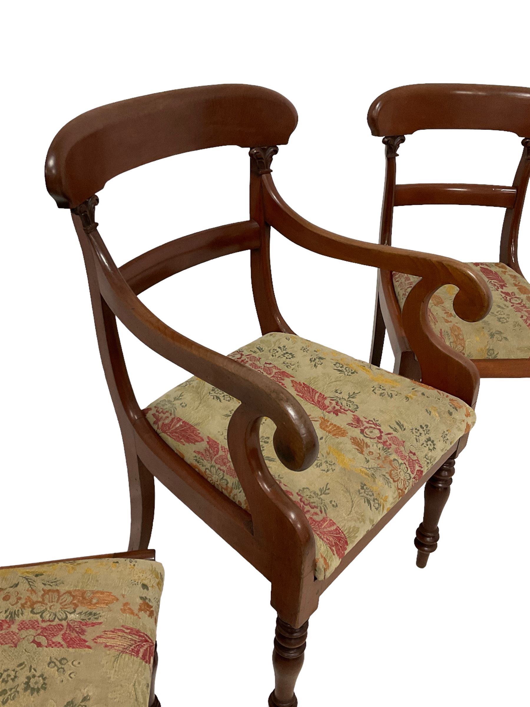 Set three early Victorian mahogany dining chairs - Image 4 of 5