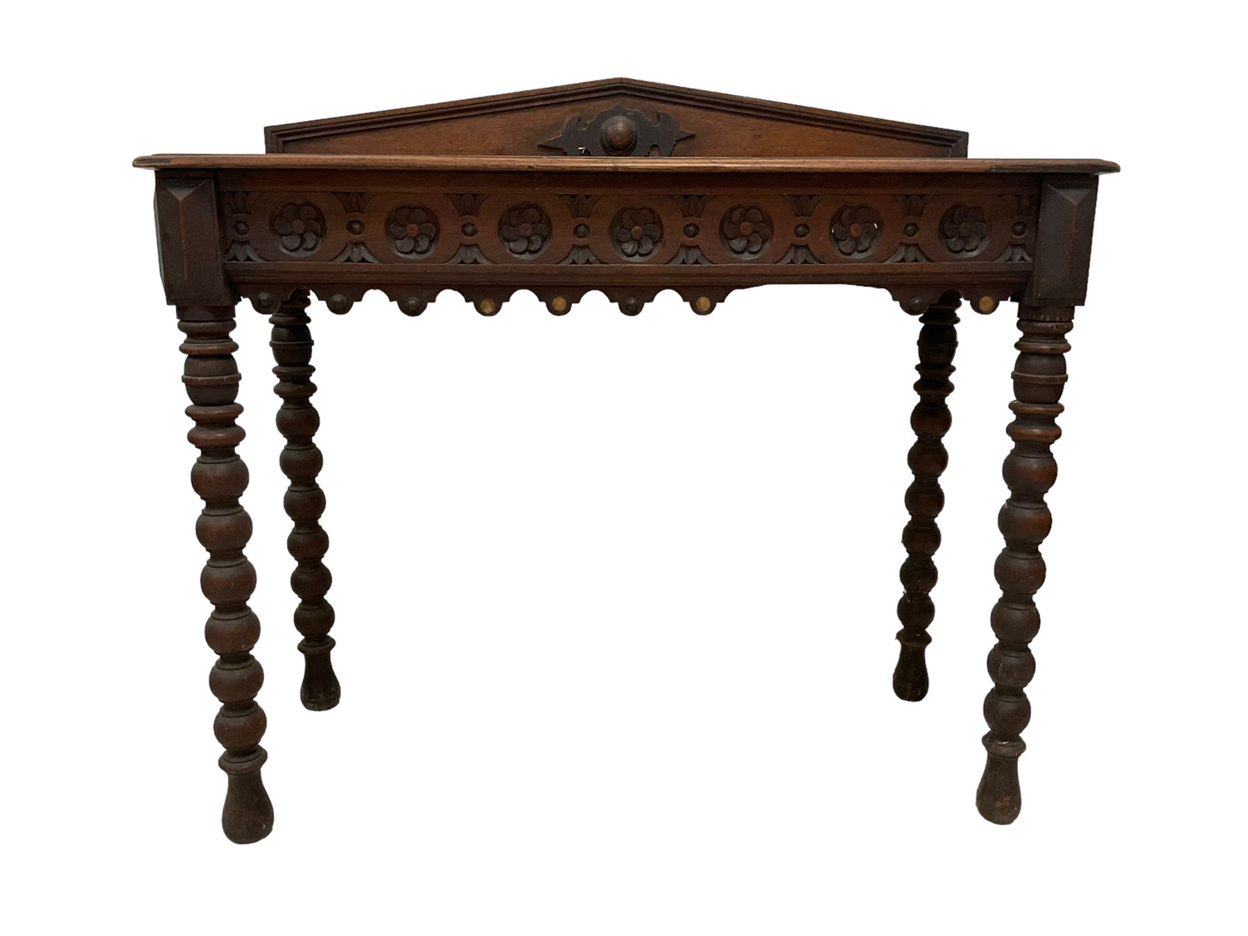 Late 19th century carved oak console or side table