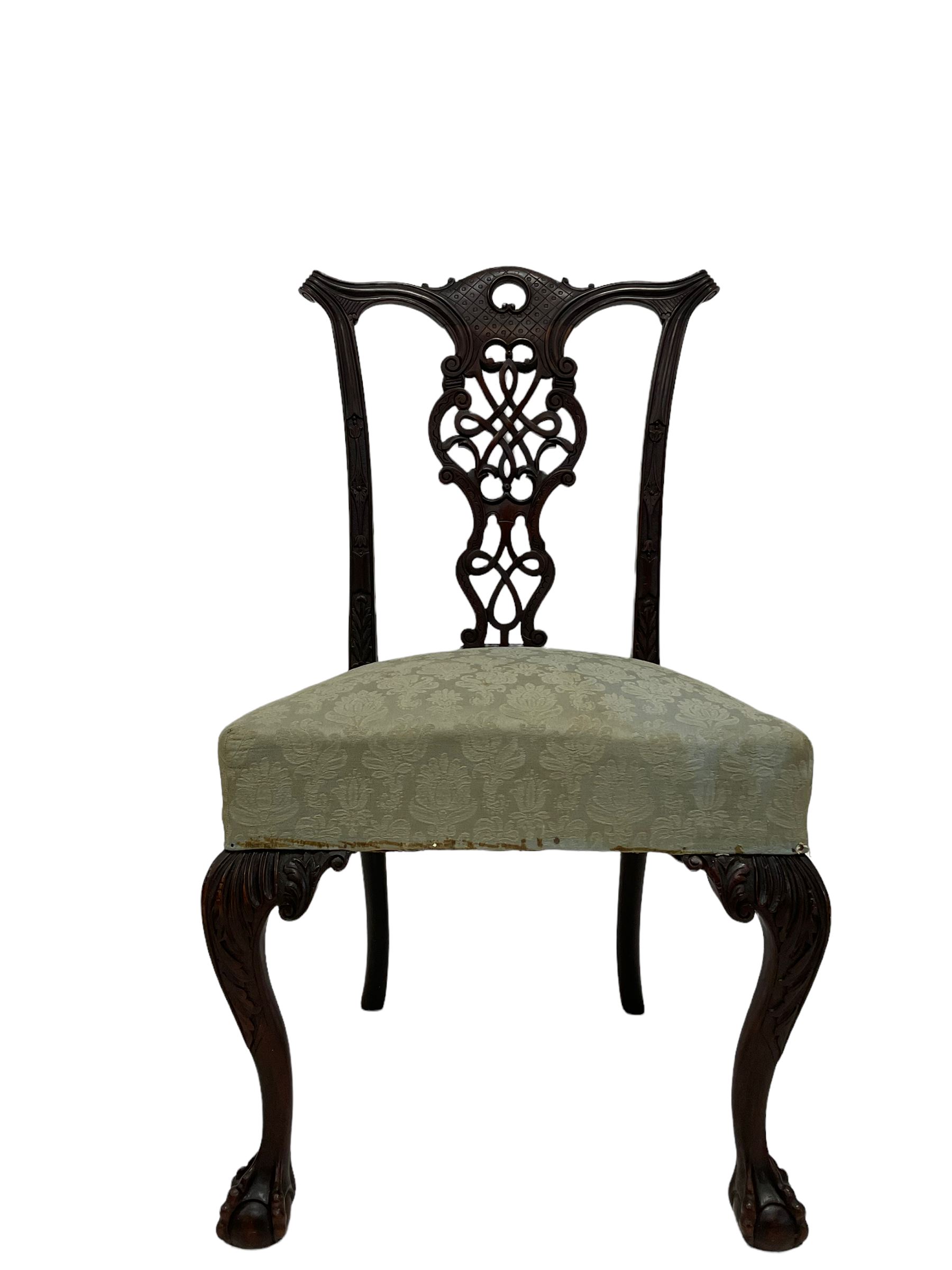 Chippendale design mahogany dining chair - Image 4 of 4