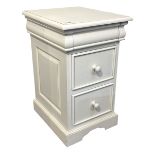 White finish bedside pedestal chest