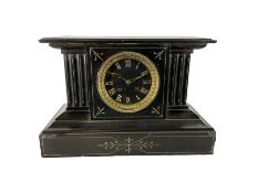 French - 19th century 8-day slate mantle clock. No pendulum.