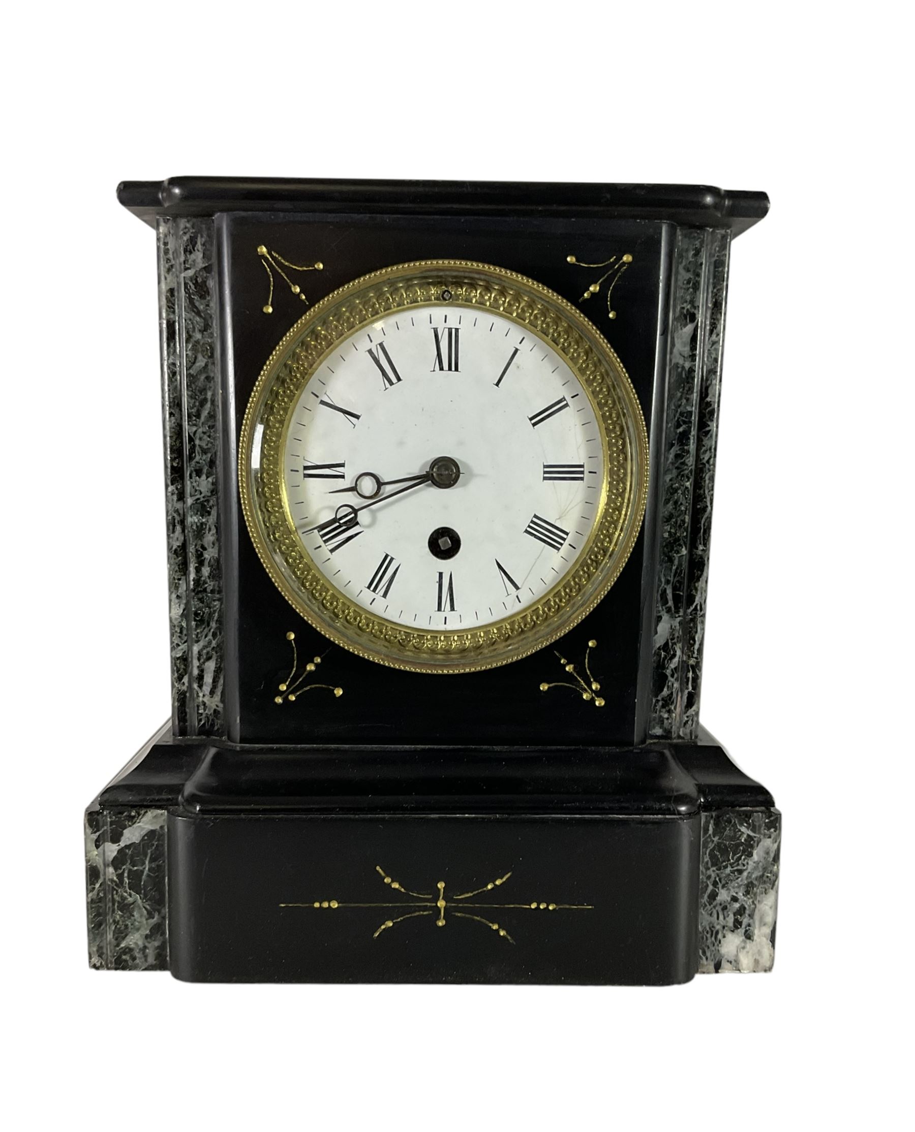 French - 19th century 8-day timepiece mantle clock. No pendulum.