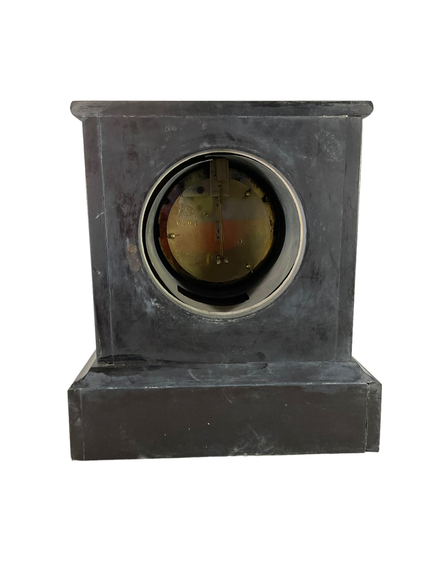 French - 19th century 8-day timepiece mantle clock. No pendulum. - Image 3 of 4