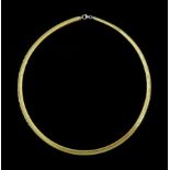 14ct yellow and white gold omega link necklace