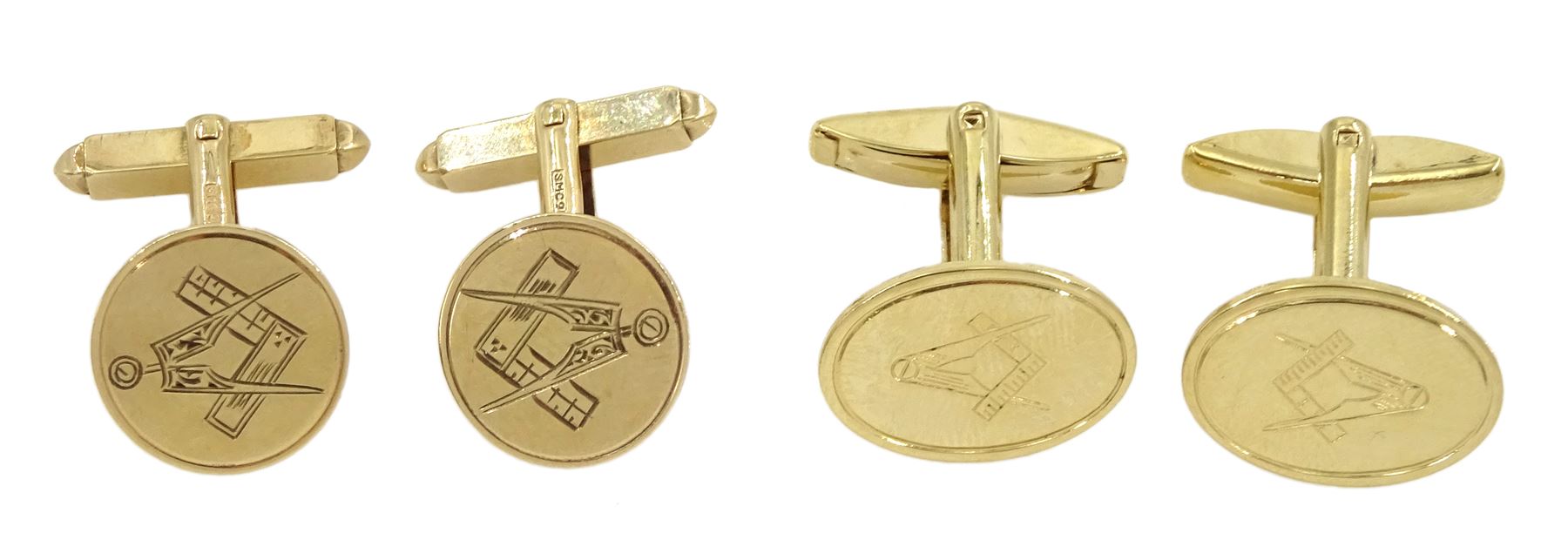 Pair of 9ct gold Masonic cufflinks