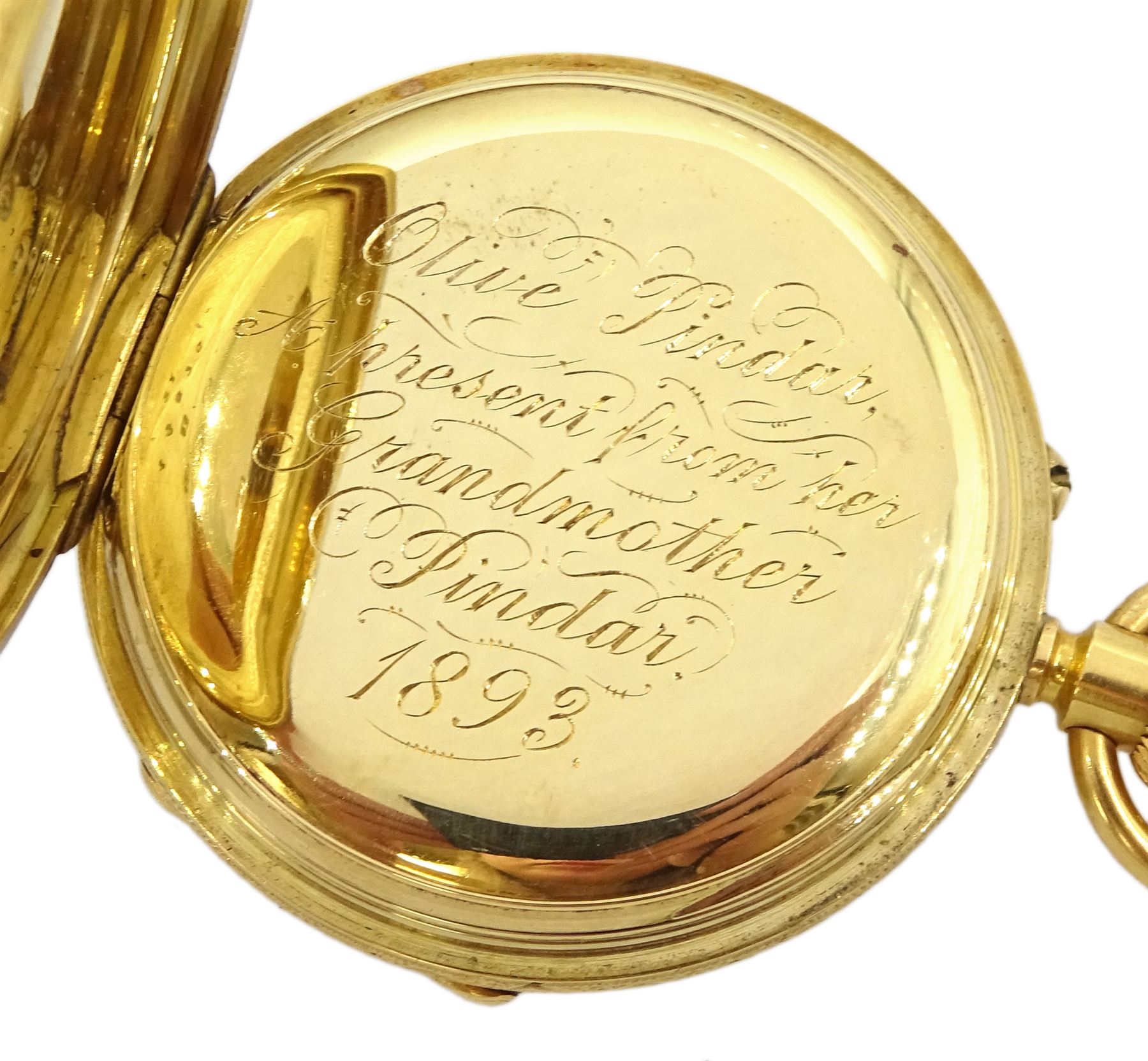 Victorian 18ct gold ladies open face keyless lever presentation pocket watch - Image 3 of 5