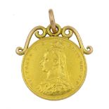 Queen Victoria 1887 gold full sovereign coin