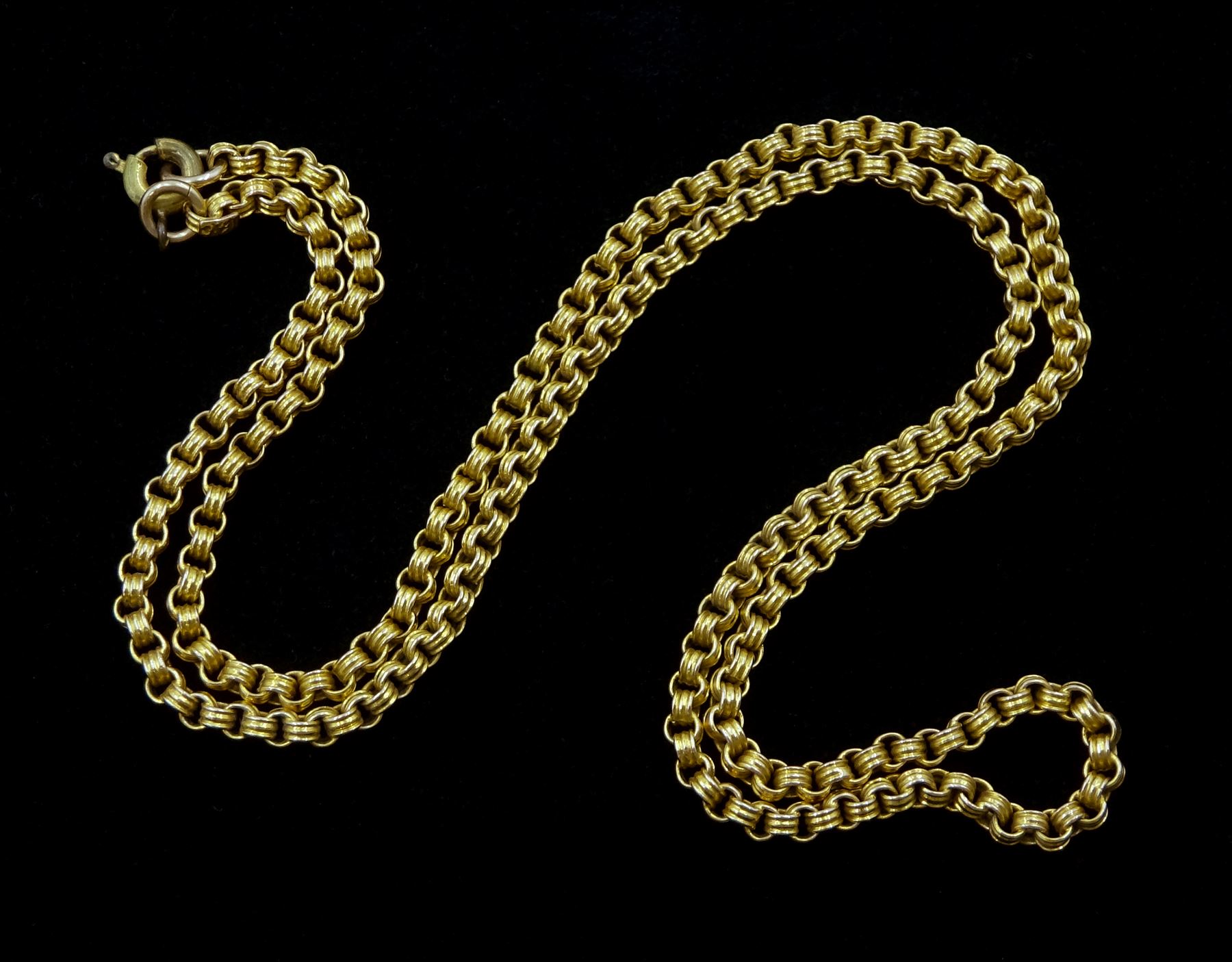Early 20th century gold circular link chain necklace - Image 2 of 2