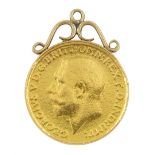 King George V 1918 gold full sovereign coin