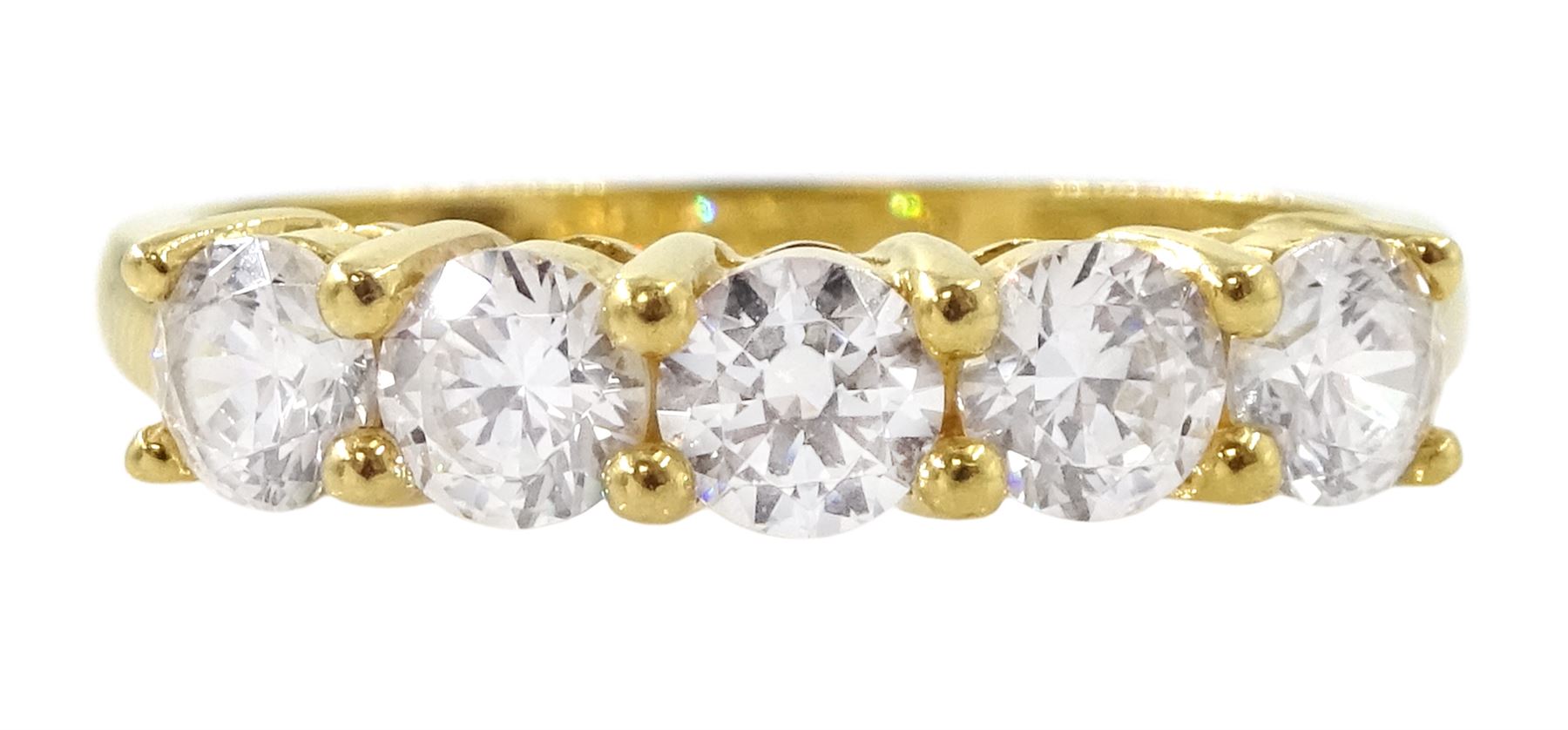 18ct gold five stone cubic zirconia ring