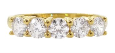 18ct gold five stone cubic zirconia ring